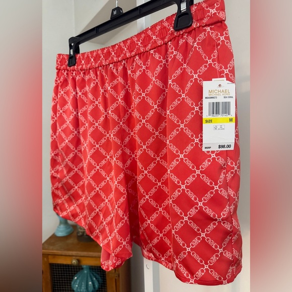 Michael Kors Camp Shirt and Short Set. Color: Coral. Size: M. - Picture 7 of 11